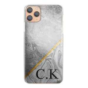Personalised OnePlus Phone Hard Case with Traditional Initials on Stylish Dual Marble