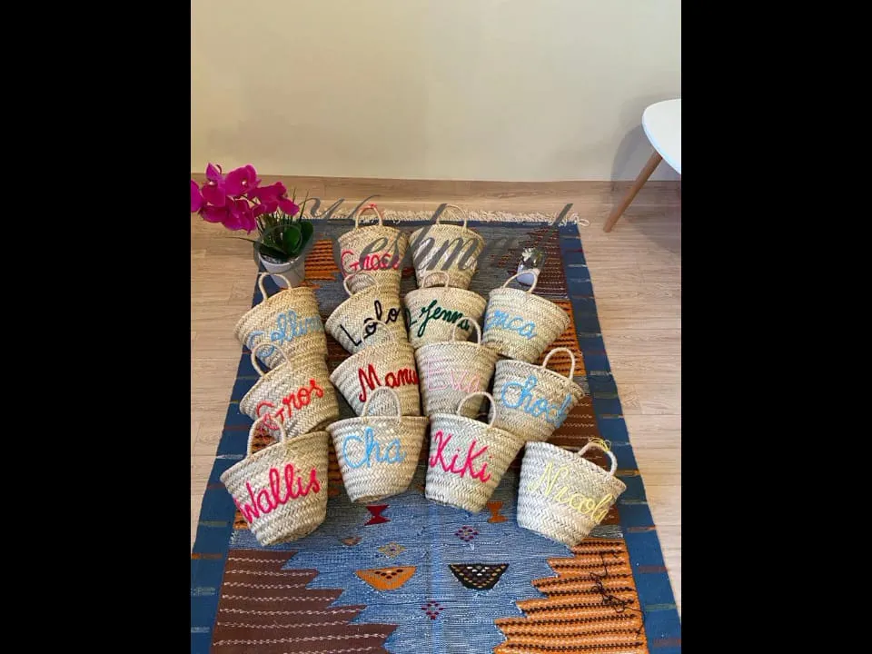 Personalized straw moroccan basket,bridal shower bags,customized straw bags,custom beach bag,straw tote,embroidered bags