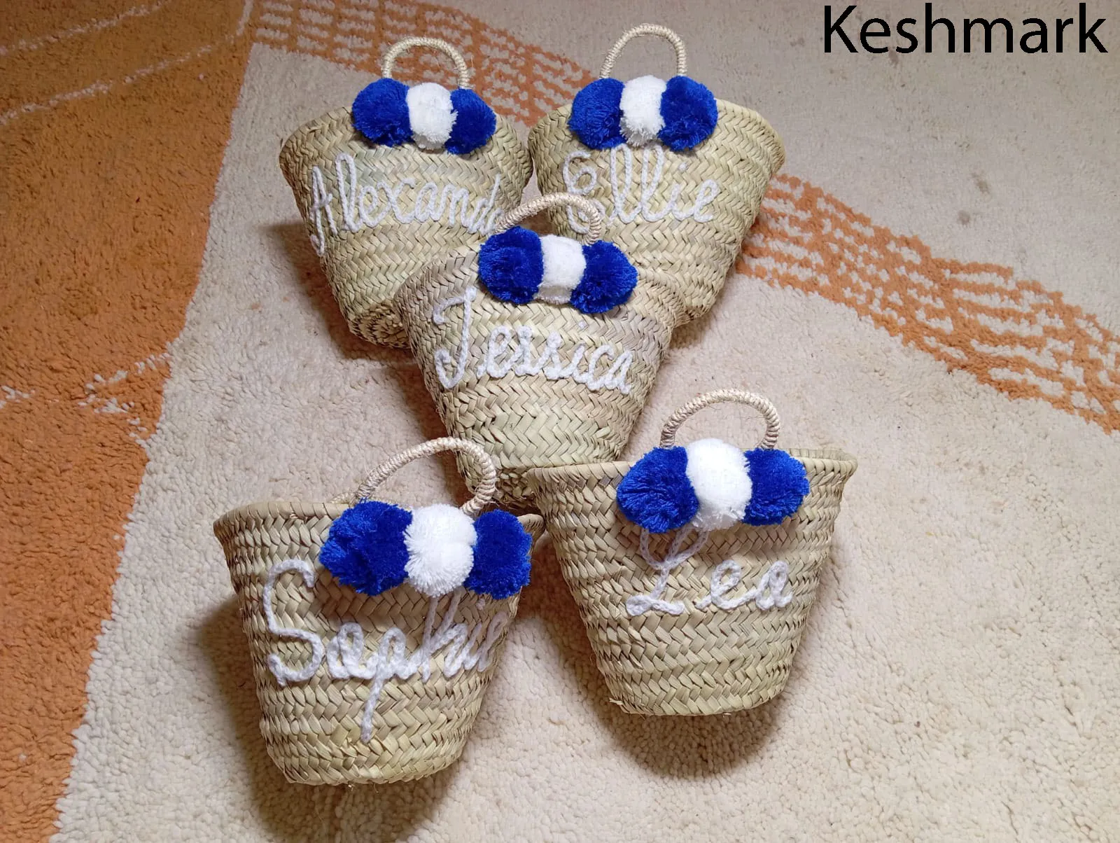 Personalized straw moroccan basket,bridal shower bags,customized straw bags,custom beach bag,straw tote,embroidered bags