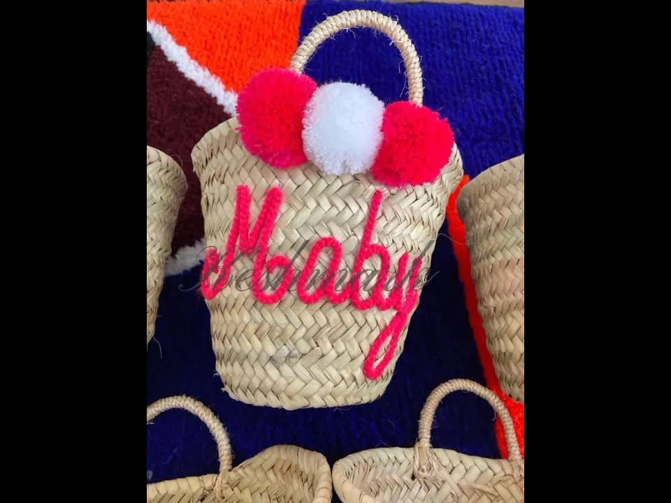 Personalized straw moroccan basket,bridal shower bags,customized straw bags,custom beach bag,straw tote,embroidered bags