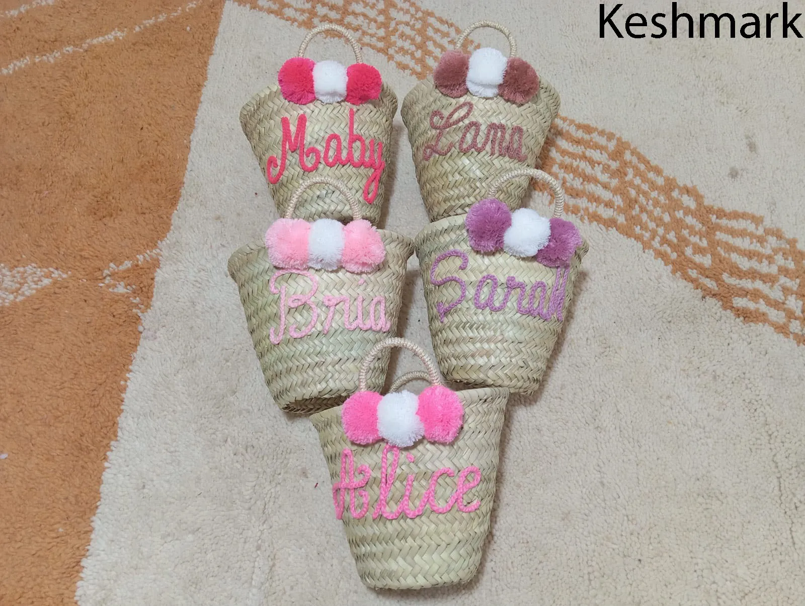 Personalized straw moroccan basket,bridal shower bags,customized straw bags,custom beach bag,straw tote,embroidered bags