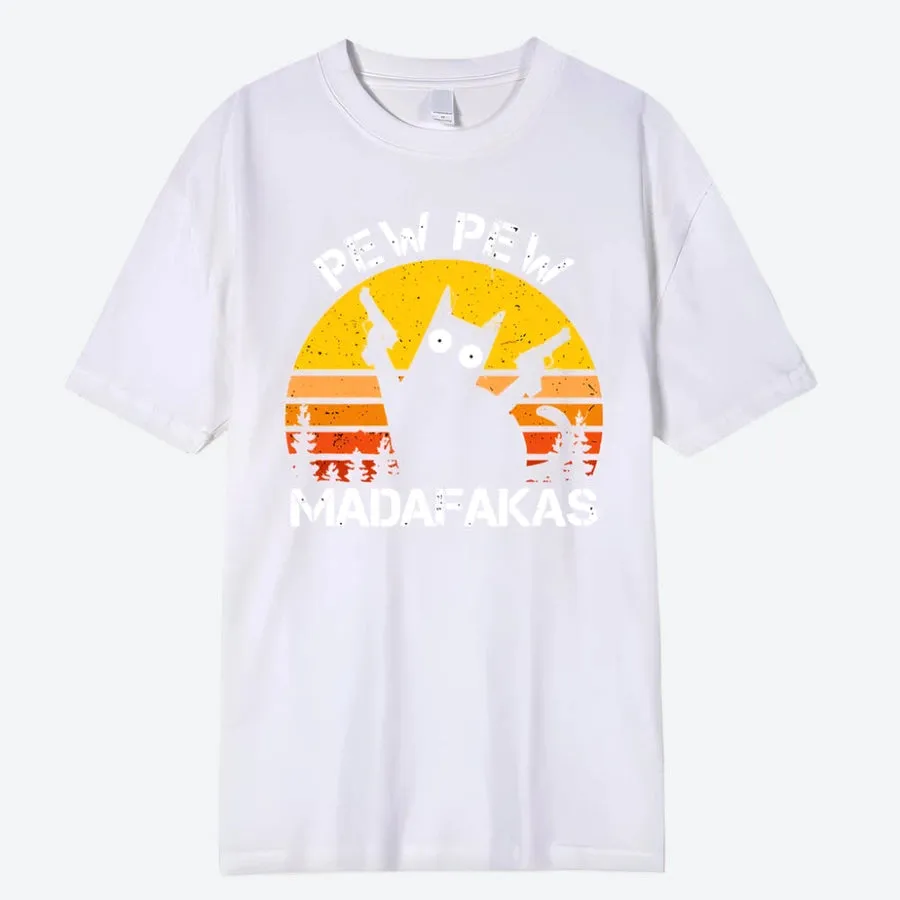 Pew Pew Cat Graphic T-Shirts