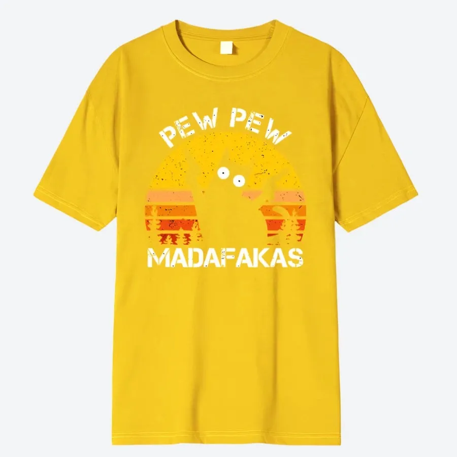 Pew Pew Cat Graphic T-Shirts