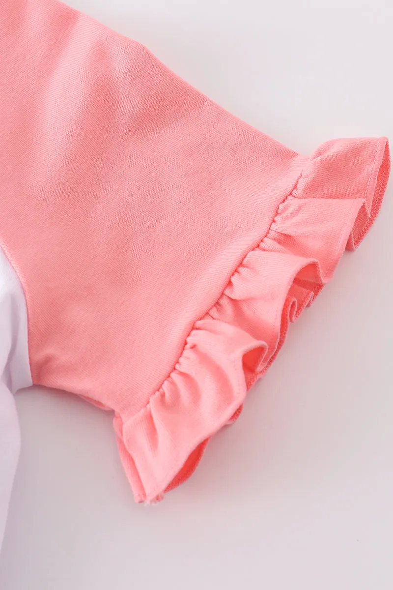 Pink Baseball Bow Tie Girl Top