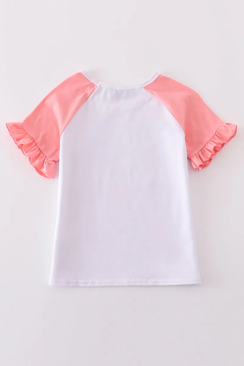 Pink Baseball Bow Tie Girl Top