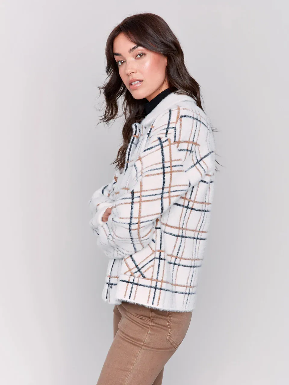 Plaid Knit Jacket