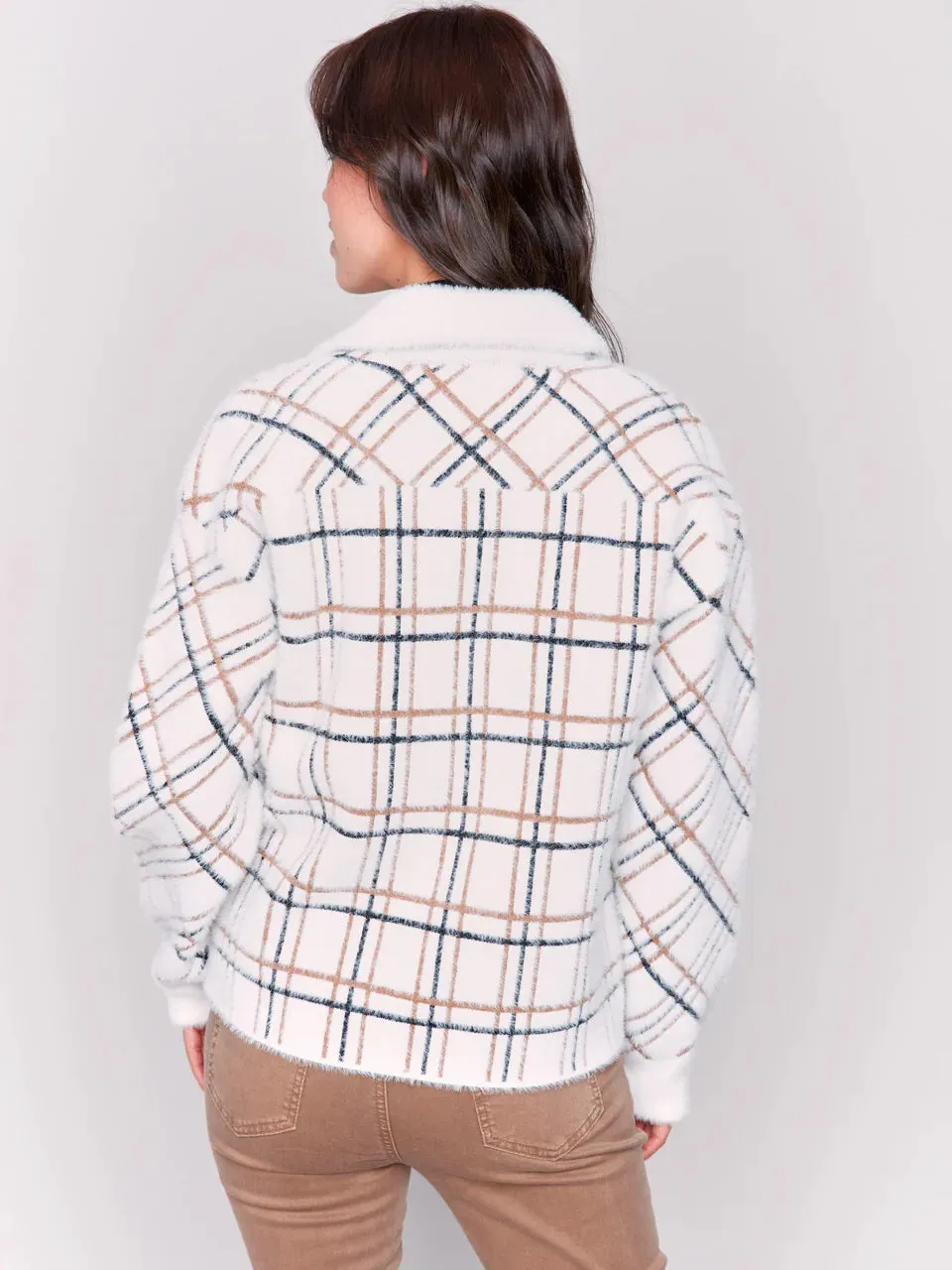 Plaid Knit Jacket