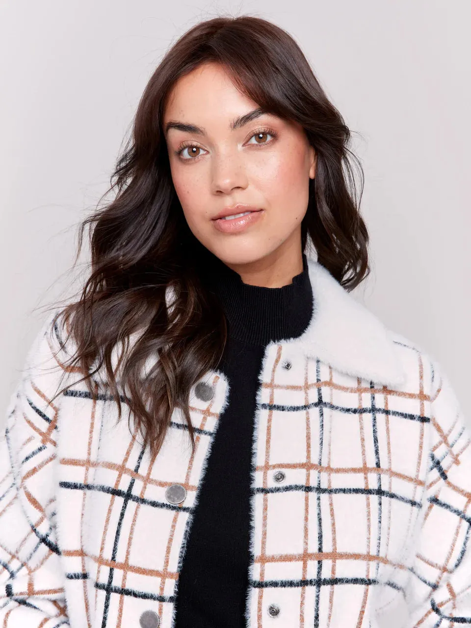 Plaid Knit Jacket