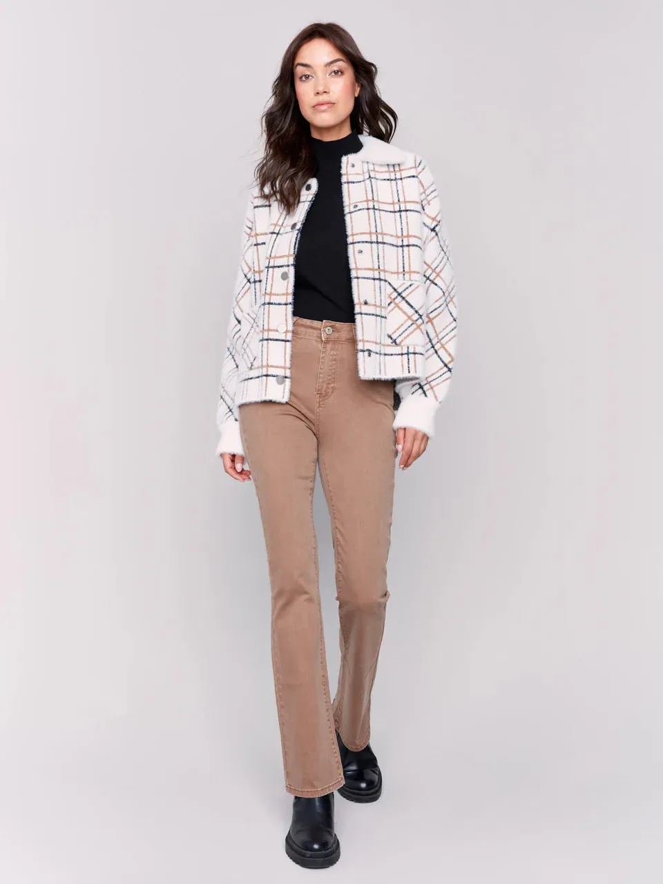 Plaid Knit Jacket