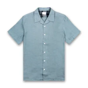 PS Paul Smith - Casual Fit SS Linen Shirt in Light Blue