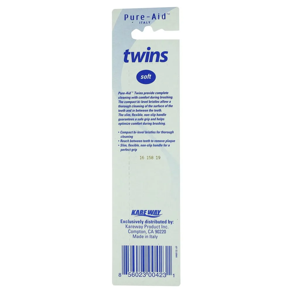 Pure-Aid Twins Italy Toothbrush (Soft) | 2pk