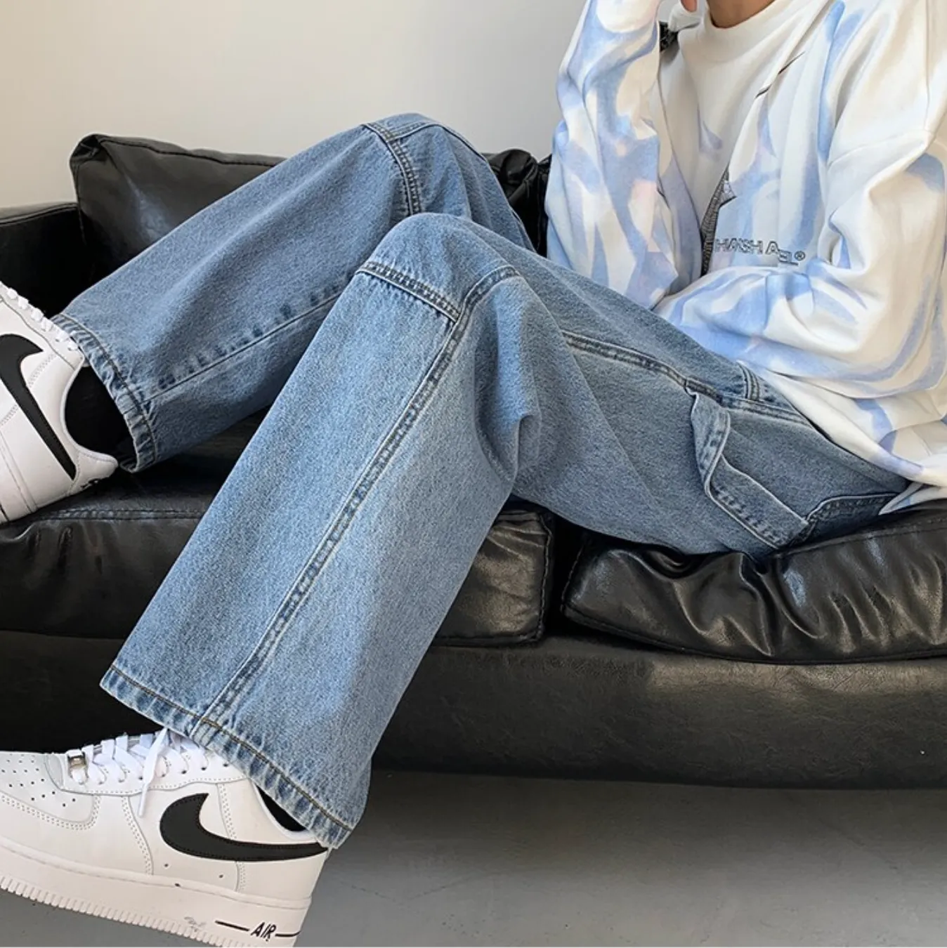 "BAGGY" Pantalon Jean Denim Noir Large Streetwear - URB1™