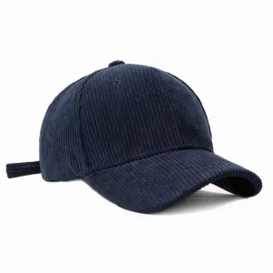 "CAP" Casquette Baseball Snapback en Velour Bleu Marine - URB1™
