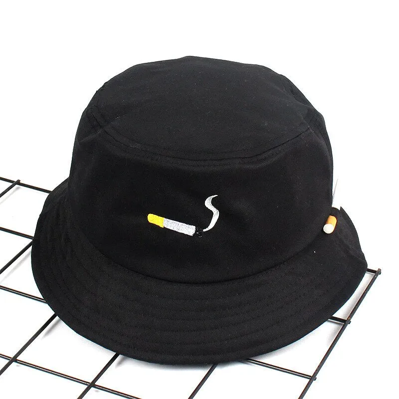 "CIGARETTES" Chapeau Bob Orange Brodé - URB1™