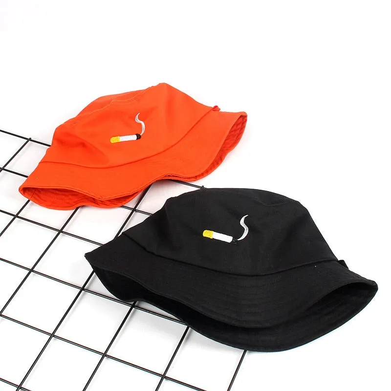 "CIGARETTES" Chapeau Bob Orange Brodé - URB1™