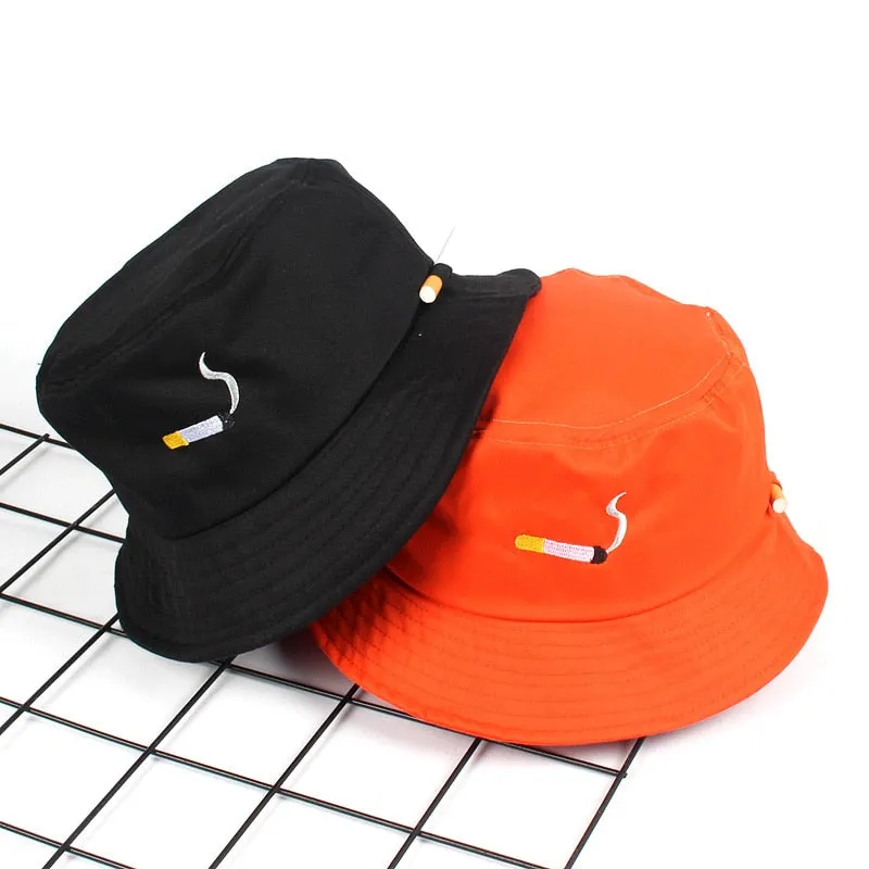 "CIGARETTES" Chapeau Bob Orange Brodé - URB1™