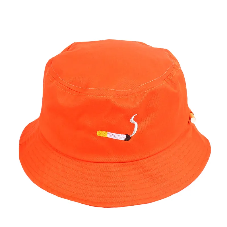 "CIGARETTES" Chapeau Bob Orange Brodé - URB1™