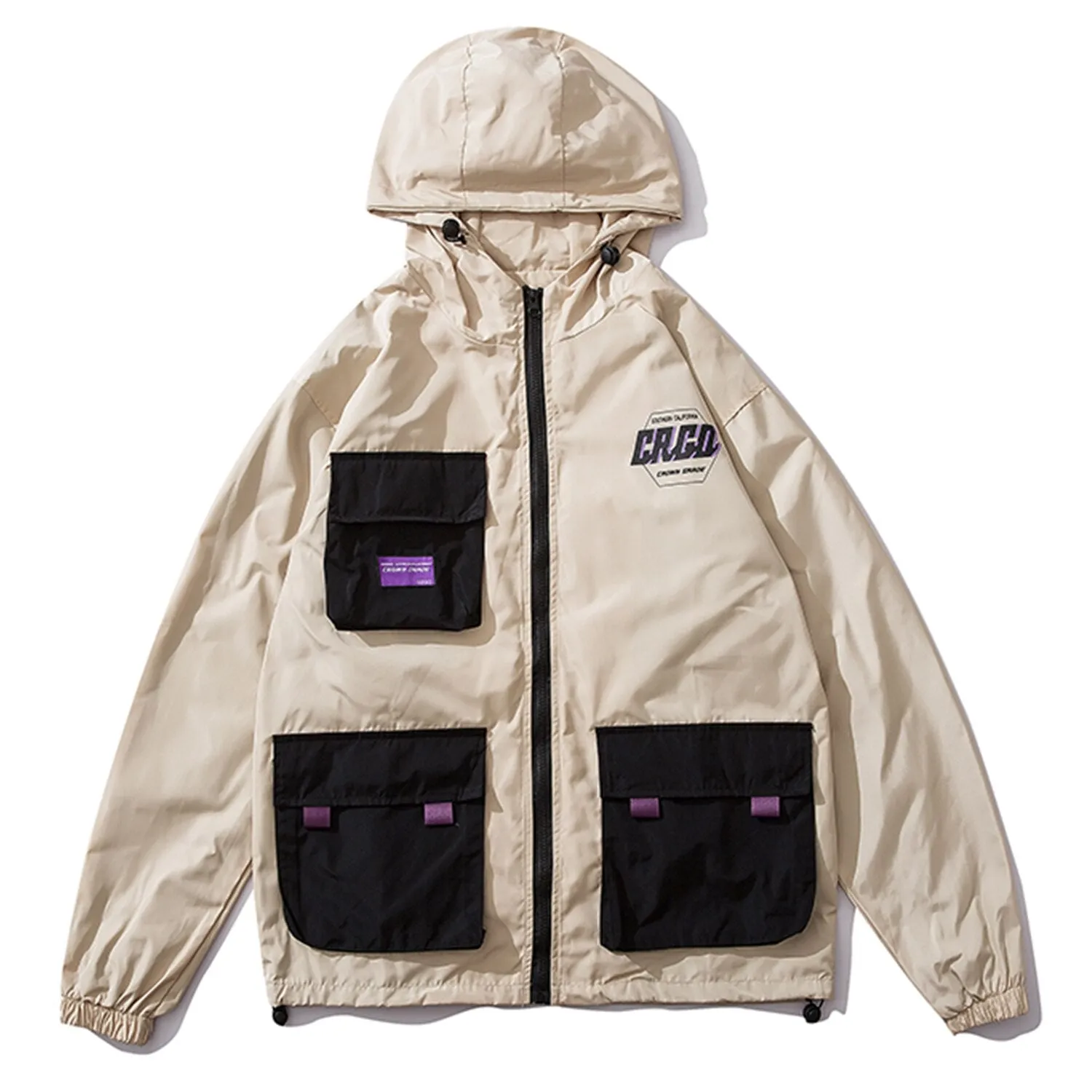 "CRGD" Veste Coupe Vent Beige Streetwear - URB1™