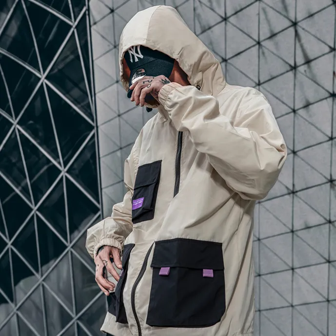 "CRGD" Veste Coupe Vent Beige Streetwear - URB1™