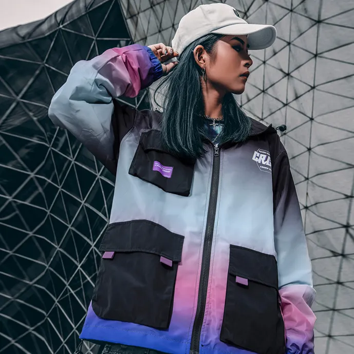 "CRGD" Veste Coupe Vent Beige Streetwear - URB1™