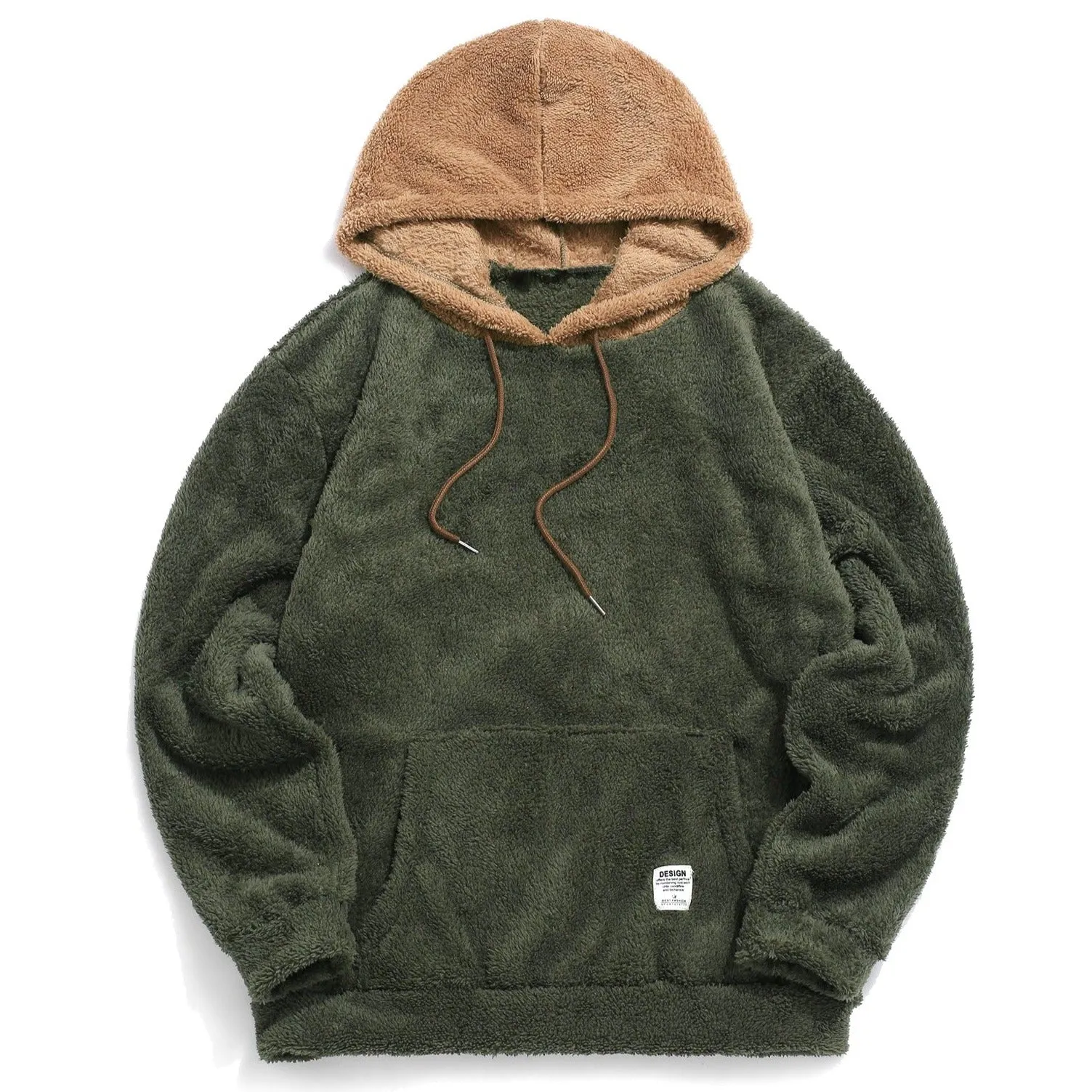 "DESIGN" Sweat-shirt Vert Beige Hoodie à capuche Molletonné - URB1™