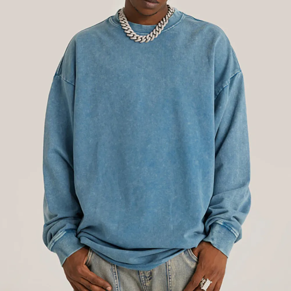 "DLVD" T-shirt Manches longues Molletonné Délavé Rose - URB1™