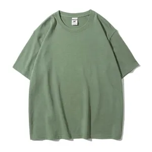 "ESSENTIAL" T-SHIRT BASIQUE UNI VERT PÂLE STREETWEAR - URB1™