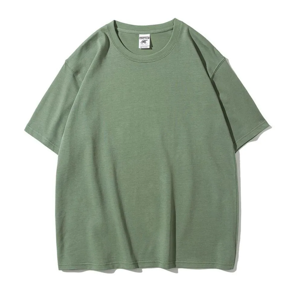 "ESSENTIAL" T-SHIRT BASIQUE UNI VERT PÂLE STREETWEAR - URB1™