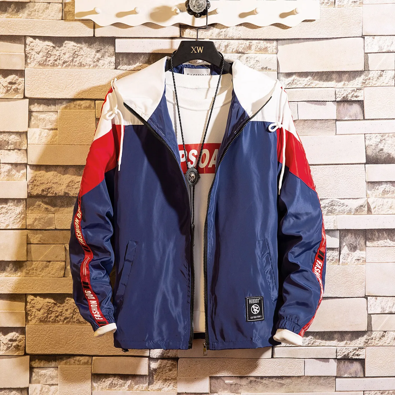 "FASHIOND" Veste Coupe Vent Noir - URB1™
