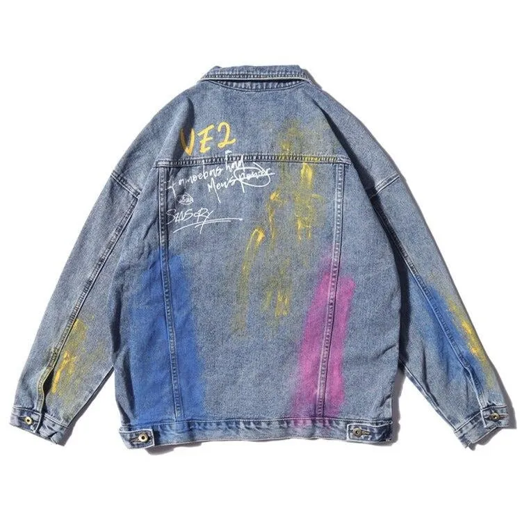 "GRAFFITI" Veste en jean denim Bleu - URB1™