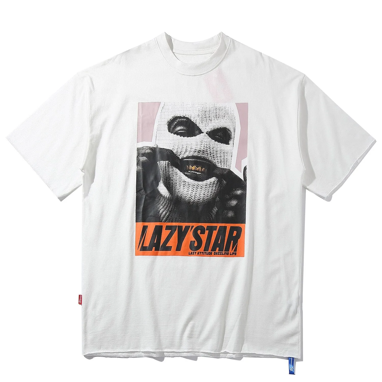 "LAZY'STAR" T-shirt Blanc Oversize Streetwear - URB1™