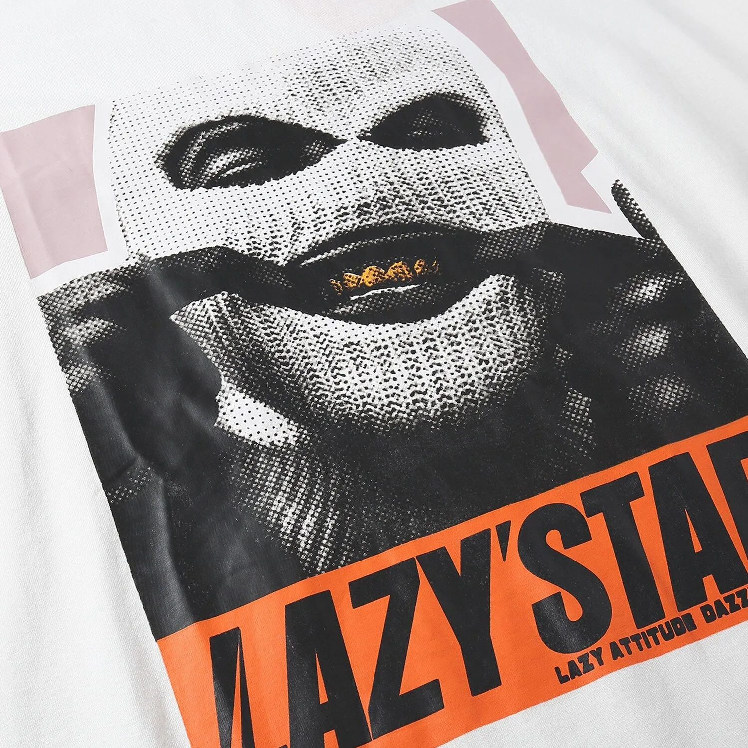 "LAZY'STAR" T-shirt Blanc Oversize Streetwear - URB1™