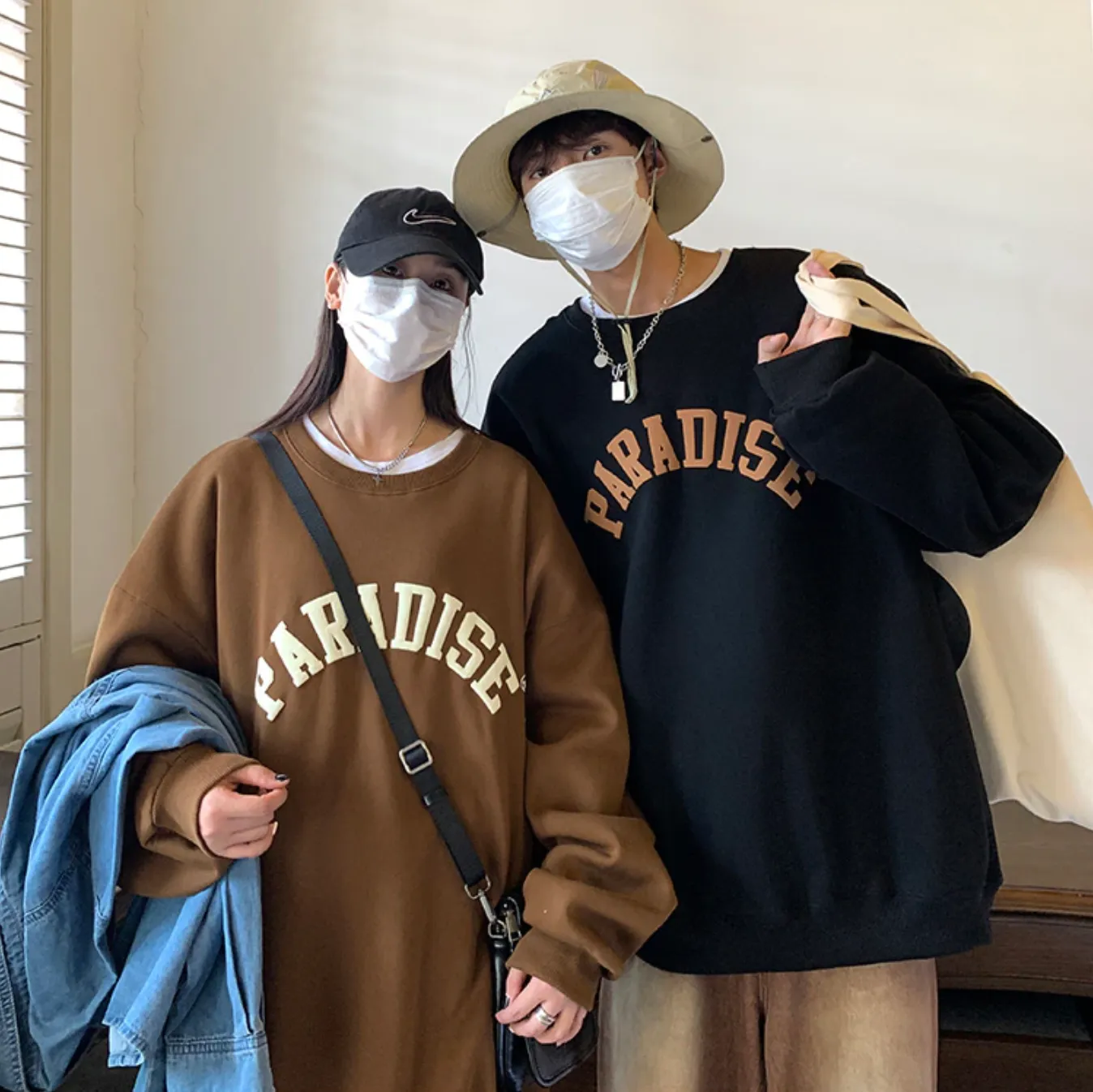 "PARADISE" Sweat-shirt Hoodie Vintage Imprimé Blanc - URB1™