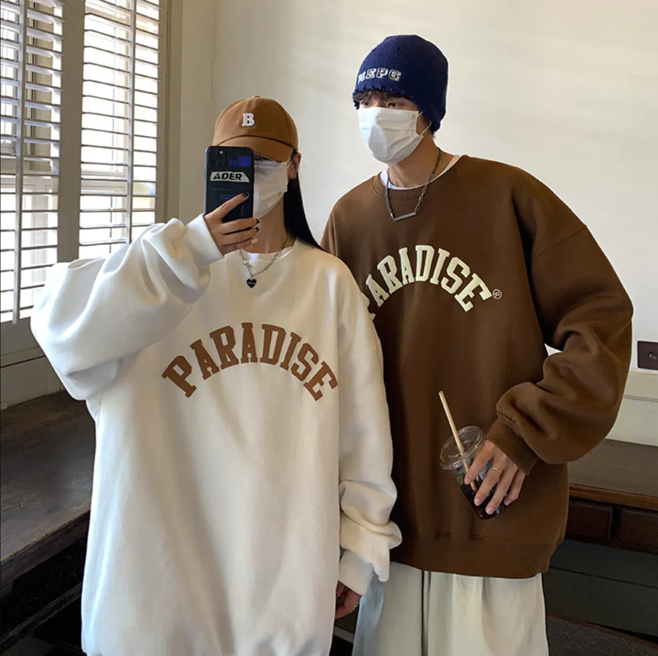 "PARADISE" Sweat-shirt Hoodie Vintage Imprimé Blanc - URB1™