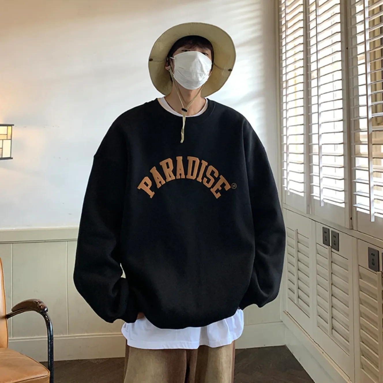 "PARADISE" Sweat-shirt Hoodie Vintage Imprimé Blanc - URB1™