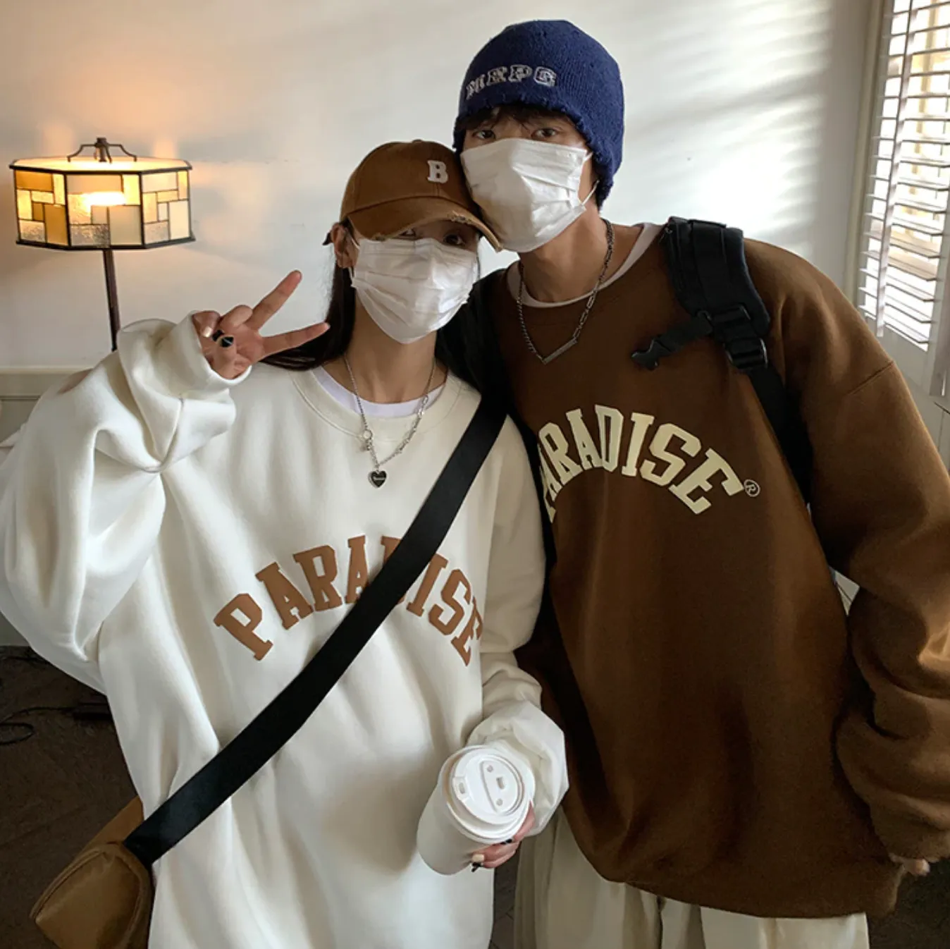 "PARADISE" Sweat-shirt Hoodie Vintage Imprimé Blanc - URB1™