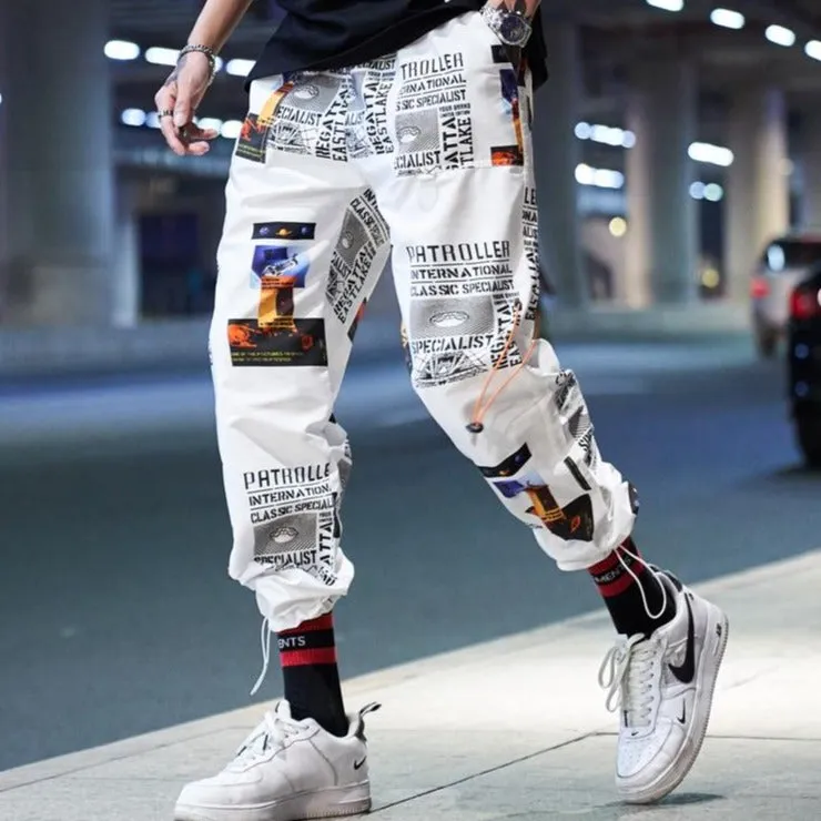 "PATROLLER" PANTALON CARGO NOIR STREETWEAR - URB1™