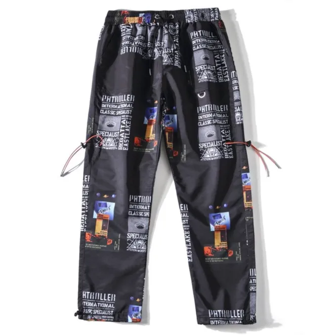 "PATROLLER" PANTALON CARGO NOIR STREETWEAR - URB1™