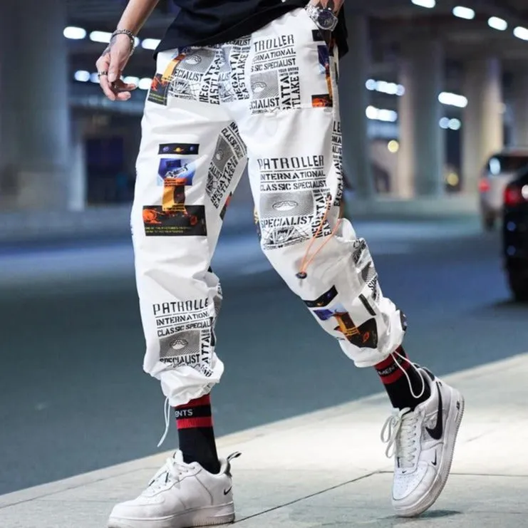 "PATROLLER" PANTALON CARGO NOIR STREETWEAR - URB1™