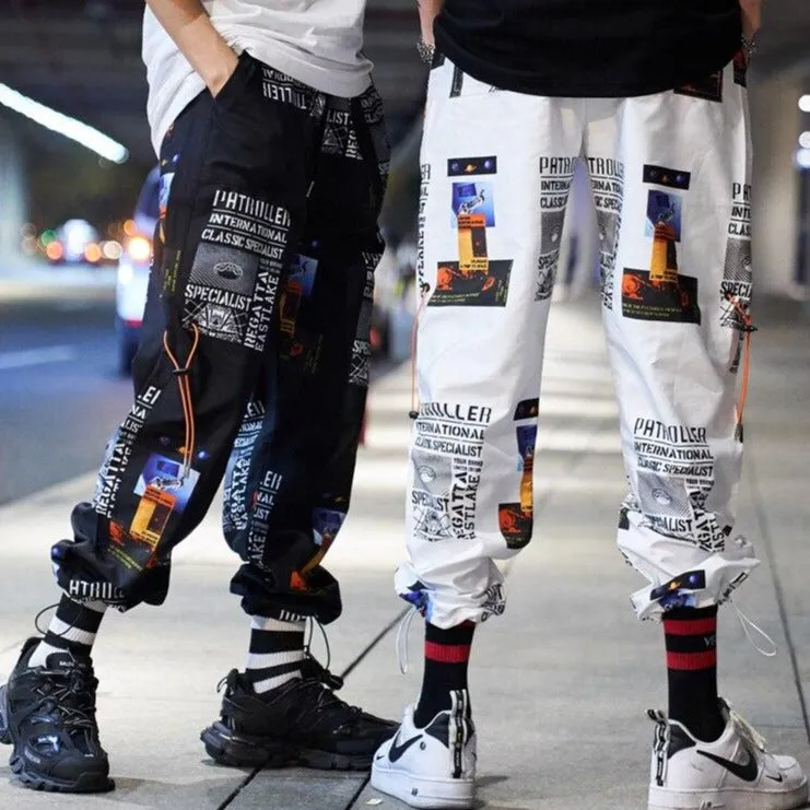 "PATROLLER" PANTALON CARGO NOIR STREETWEAR - URB1™