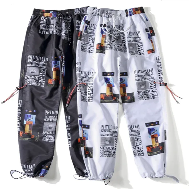 "PATROLLER" PANTALON CARGO NOIR STREETWEAR - URB1™
