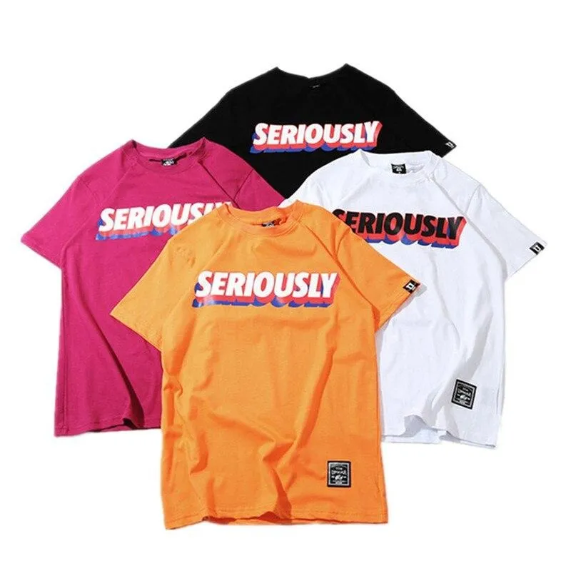 "SERIOUSLY" T-shirt Rouge Oversize-streetwear - URB1™