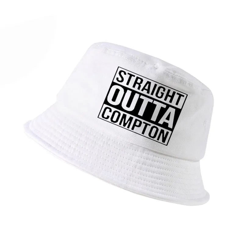 "STRAIGHT OUTTA COMPTON" Chapeau Bob Noir Imprimé - URB1™