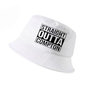 "STRAIGHT OUTTA COMPTON" Chapeau Bob Noir Imprimé - URB1™