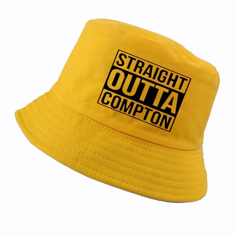 "STRAIGHT OUTTA COMPTON" Chapeau Bob Noir Imprimé - URB1™