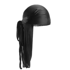 "WAVES" Durag Noir en Satin - URB1™