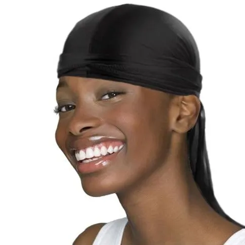 "WAVES" Durag Noir en Satin - URB1™