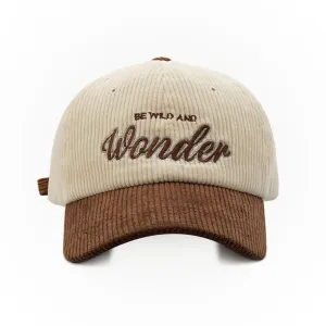 "WONDER" Casquette Baseball Snapback en velour Rouge Brodée - URB1™