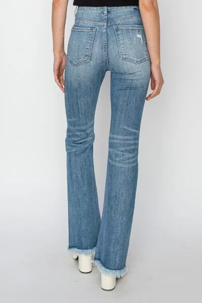 RISEN Full Size High Rise Frayed Hem Bootcut Jeans Plus Size ONLINE EXCLUSIVE