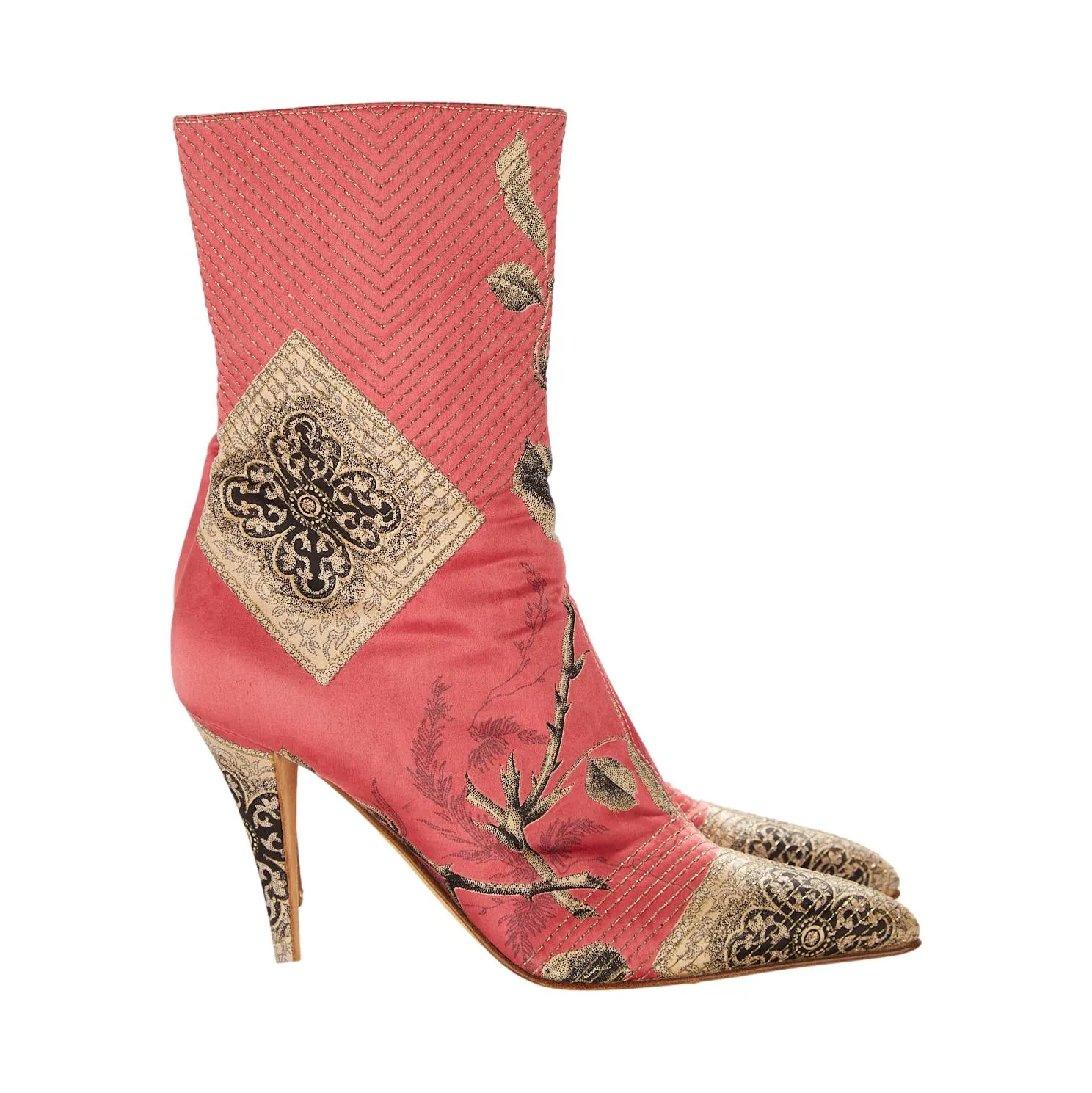 Roberto Cavalli Pink Patchwork Boots